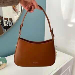 Minimalist Brown Vegan Leather Shoulder Bag - New with Tag